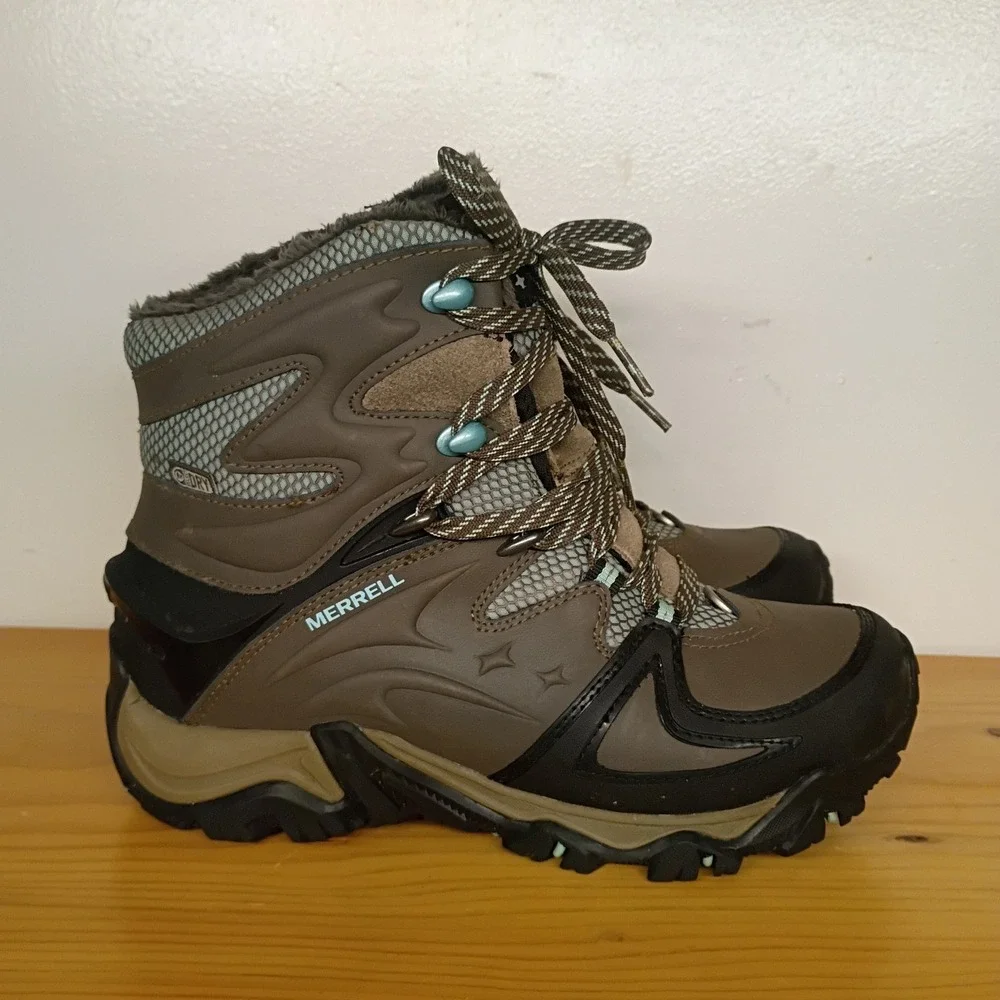 Merrell Polarand 8 Waterproof‎ 400gr Hiking Boots Shoes Women's 7 Faux Fur